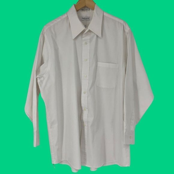 VTG Van Heusen Classic White Mens Shirt Button Dress Oxford 17.5 32/33 3628 - Picture 1 of 12